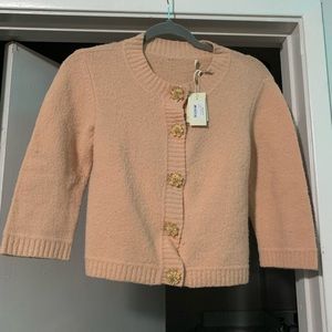 Maje size 1 pink cardigan with button details